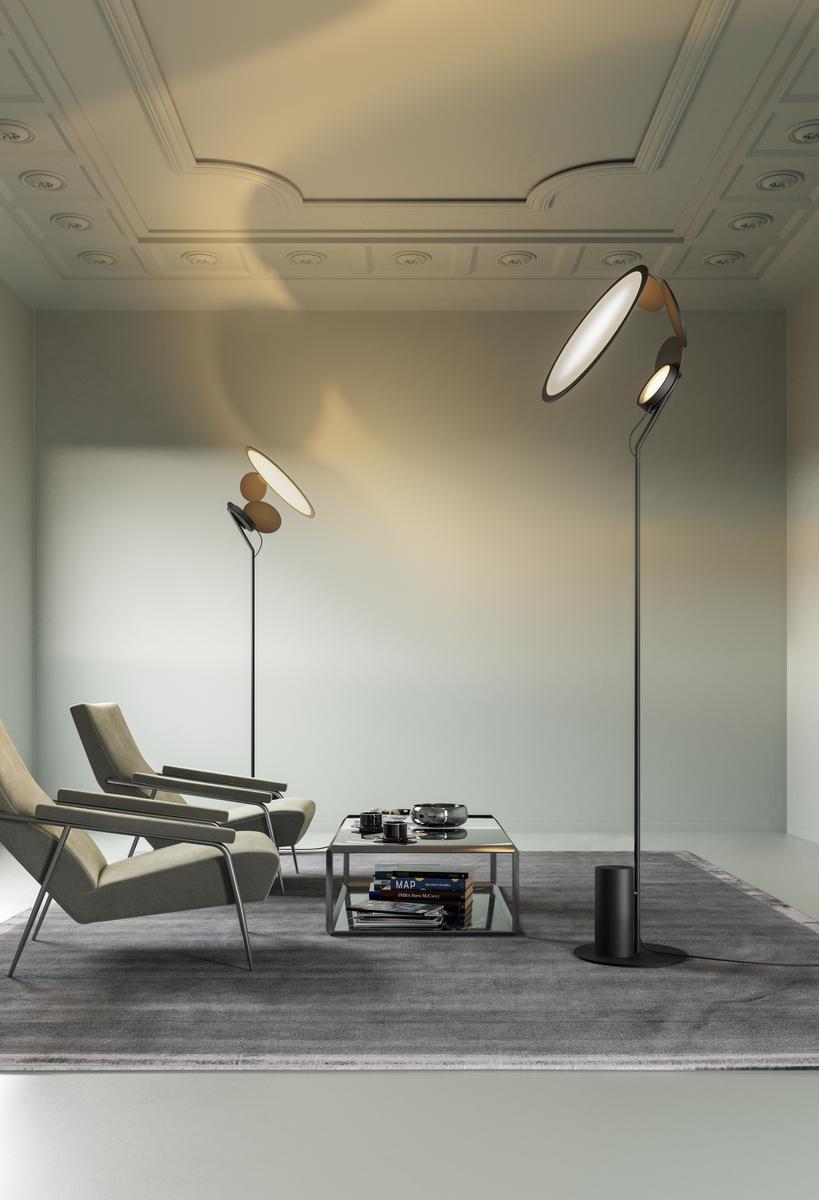 LED indirect light aluminium floor lamp | Cut by Axolight