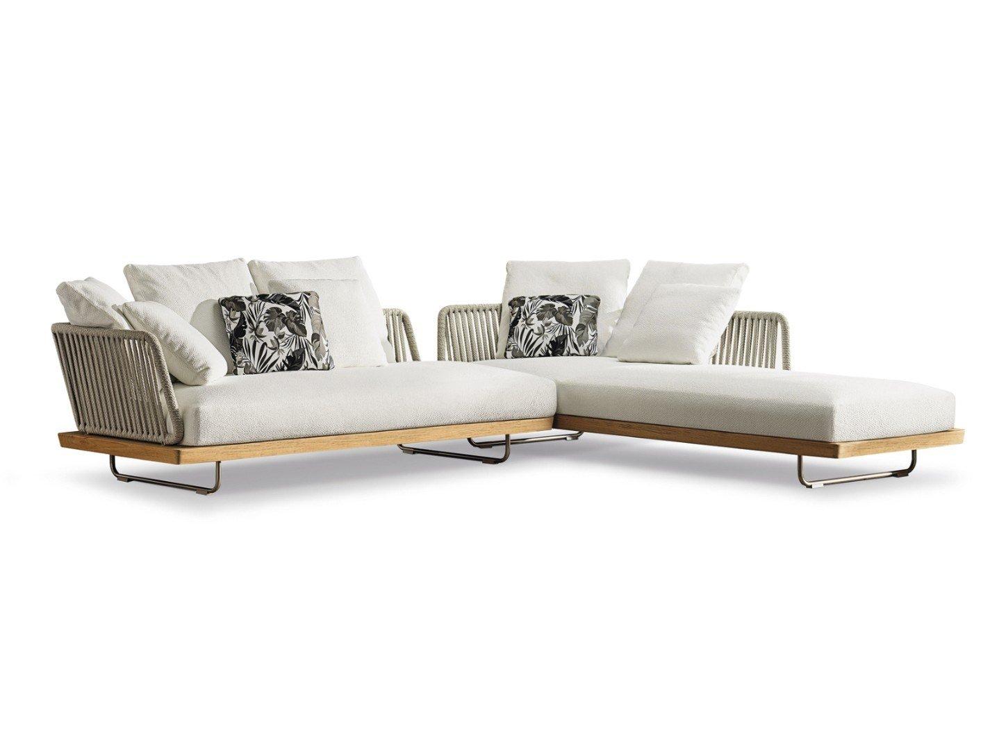 Sled base sectional garden sofa | Sunray by Minotti