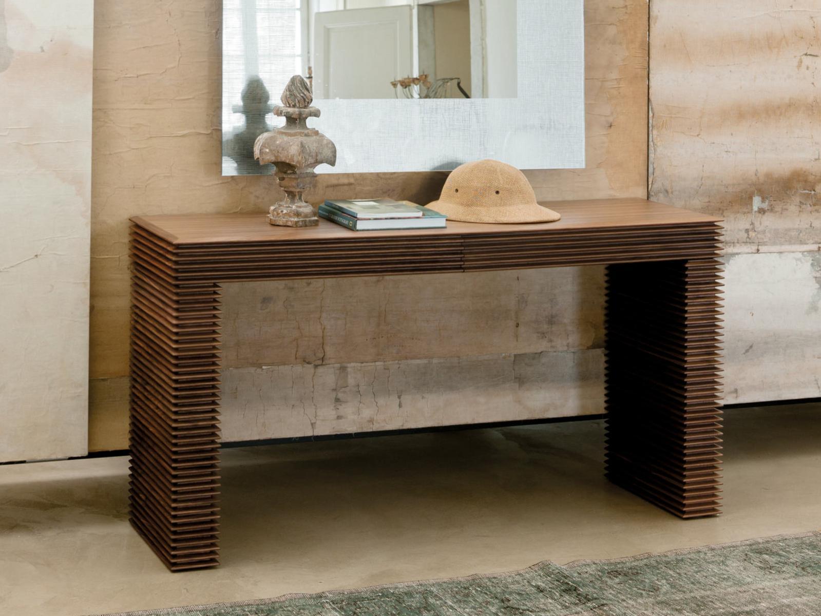 Walnut console table with drawers | Linka by Porada
