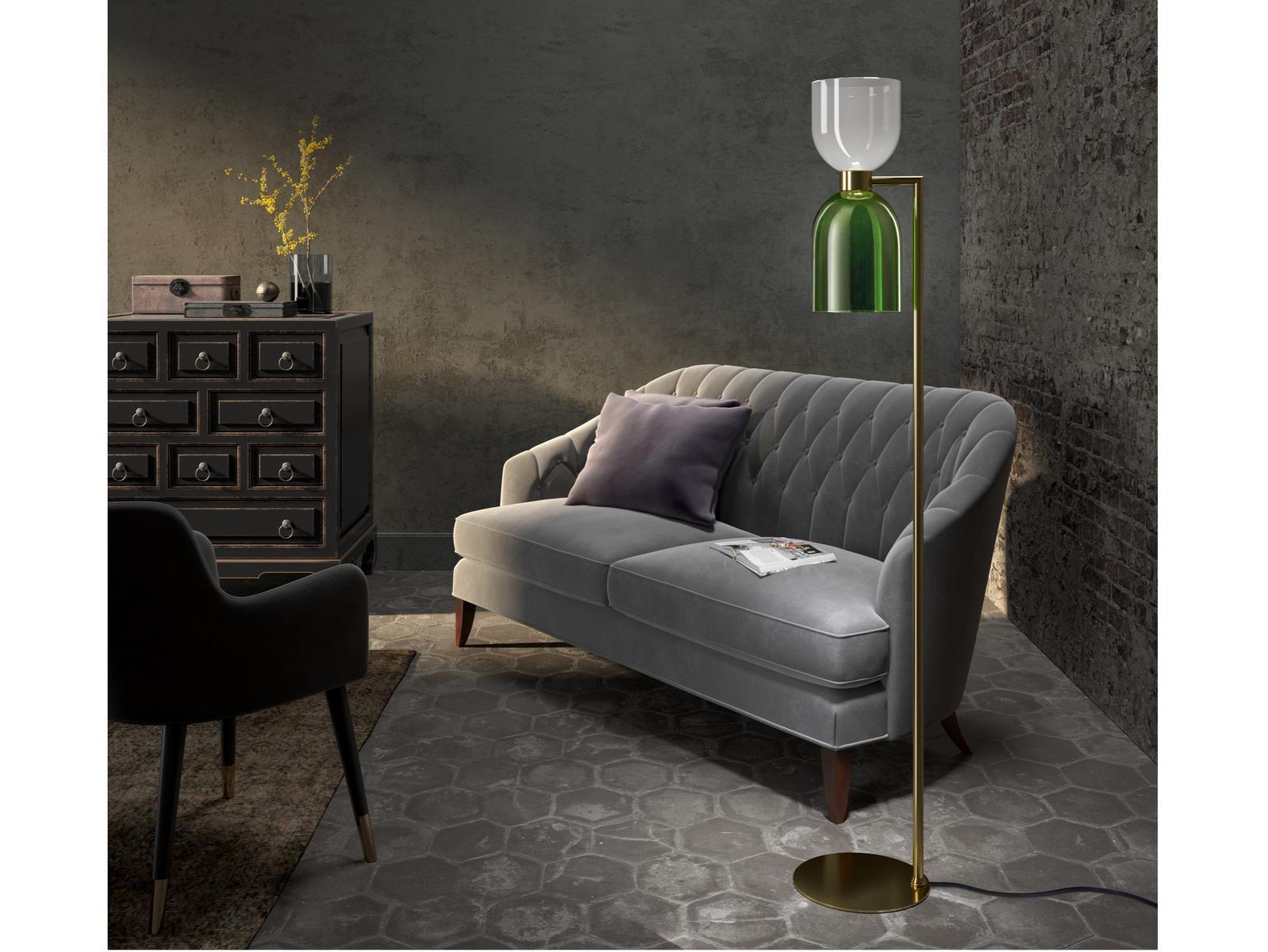 LED glass floor lamp with dimmer | Caterina 4026/p by Italamp