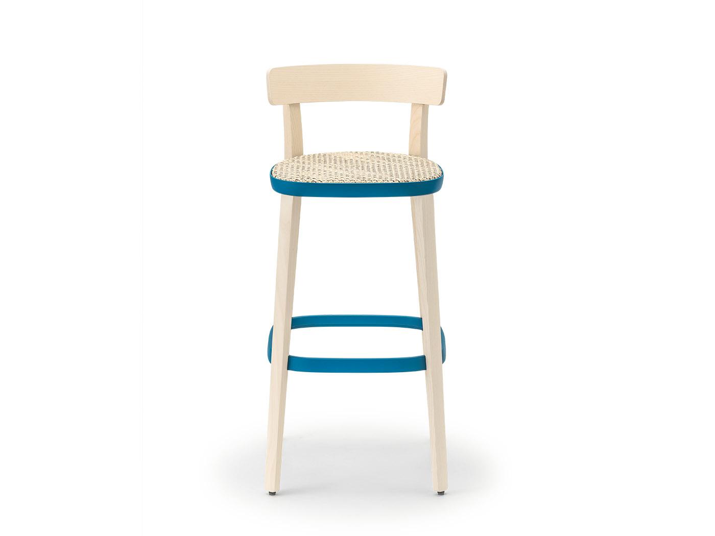 High ash stool with back | Folk 2927 by Pedrali