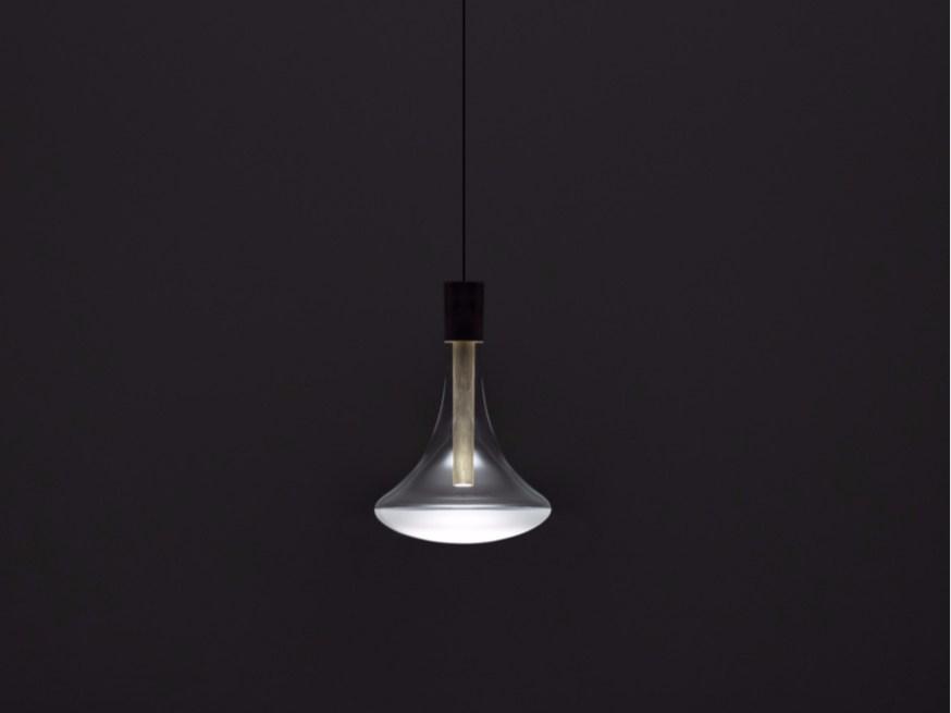 LED glass and metal pendant lamp | Cathode by Davide Groppi