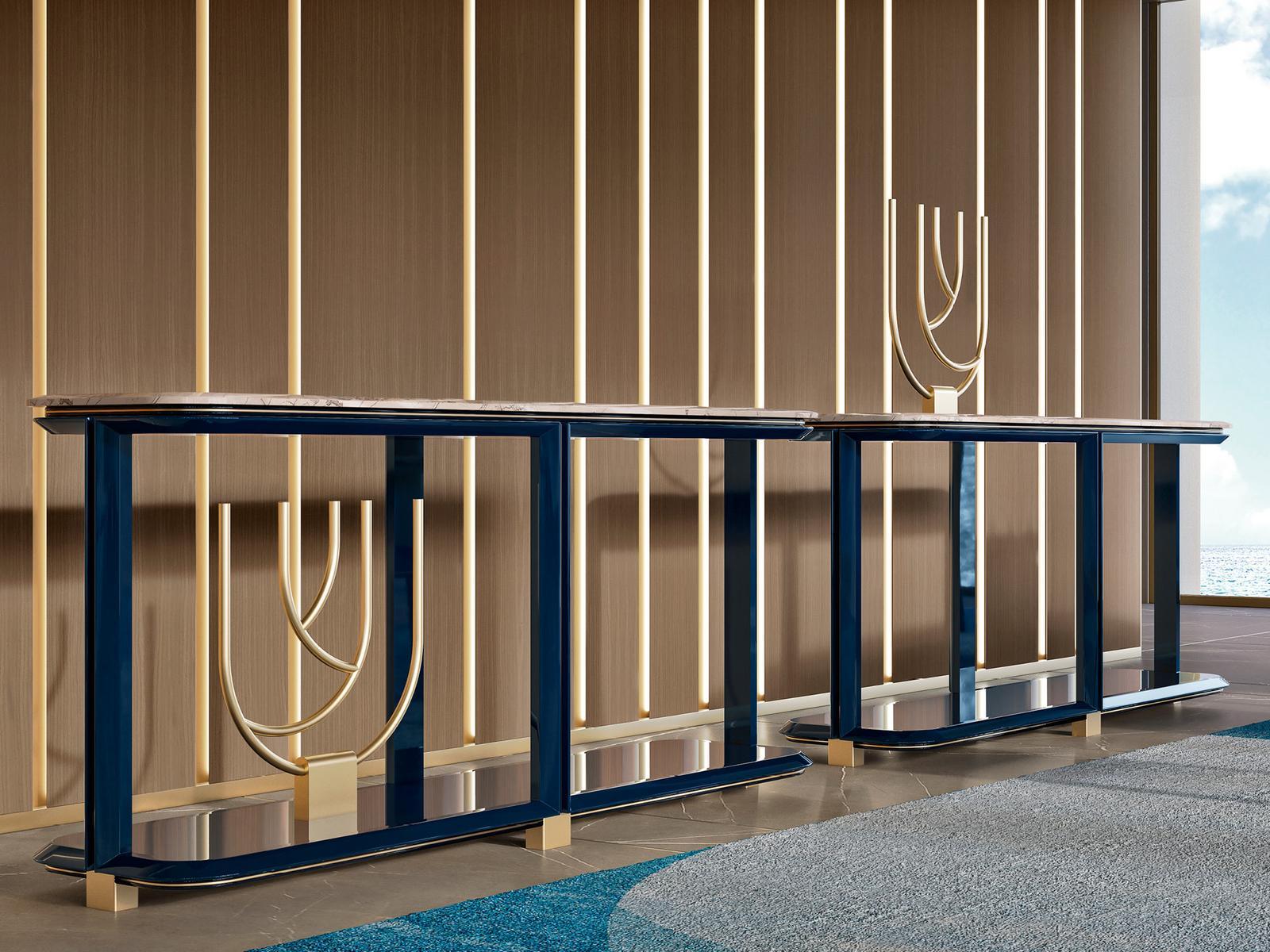 Rectangular wooden console table with shelving | Grace by Volpi