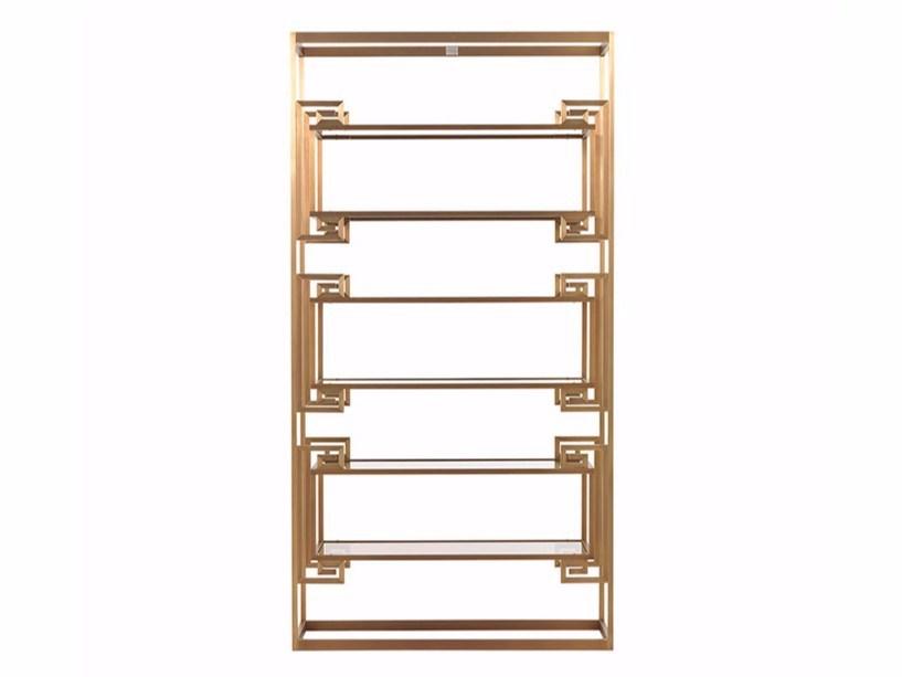 Open brass bookcase | Dalston by Gianfranco Ferre Home