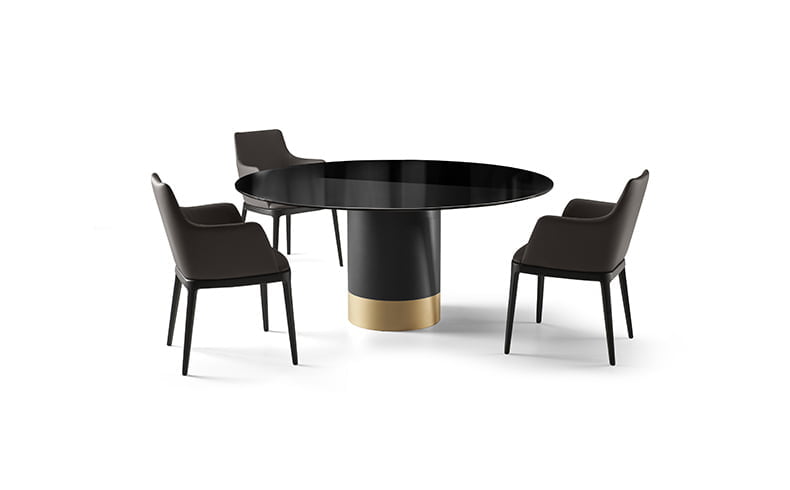 Rectangular ceramic table | Cilindro glass by Eforma