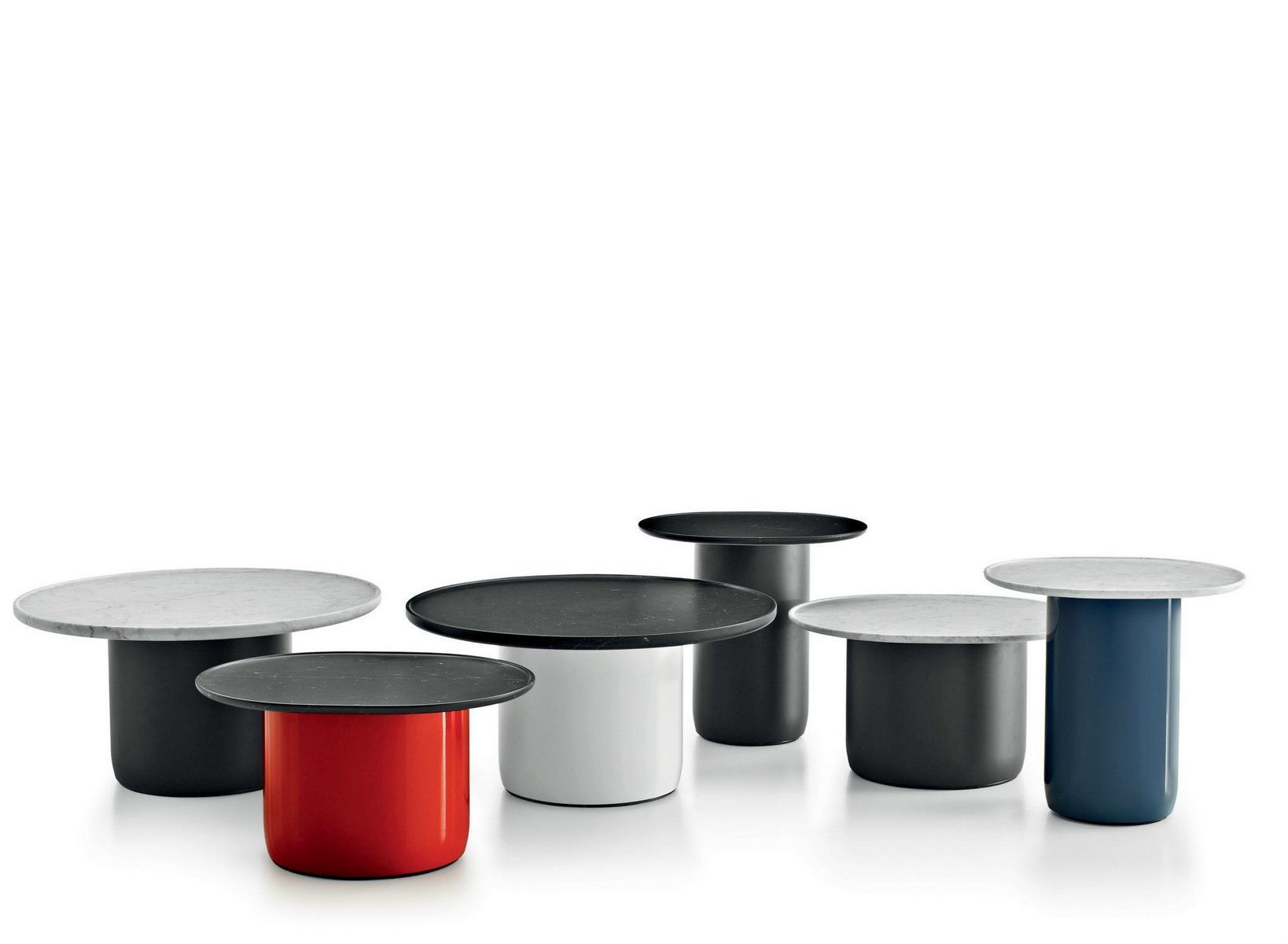 Lacquered round side table | Button Tables by B&B Italia