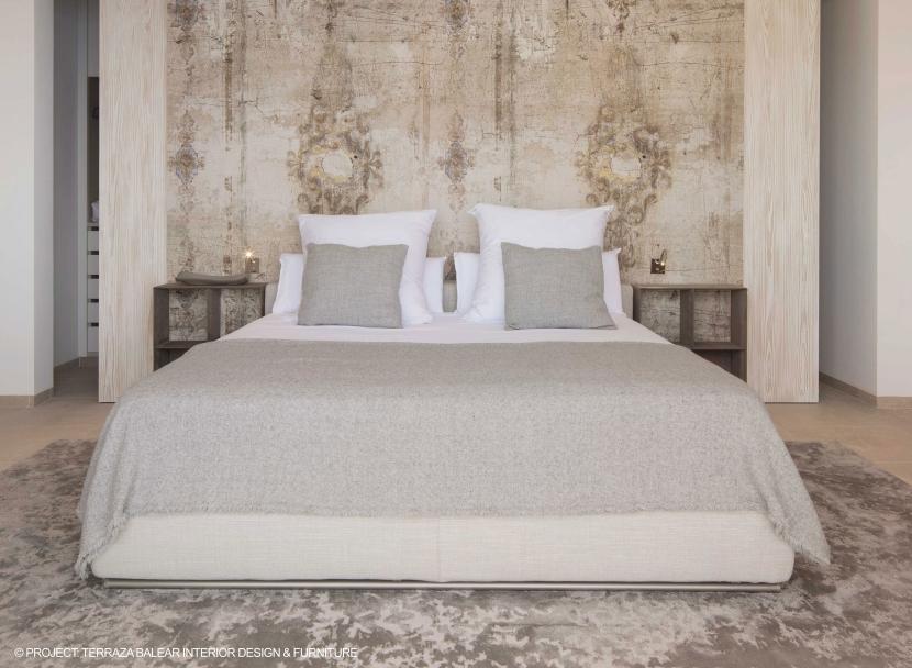 Fabric double bed with removable cover | Groundpiece Slim by Flexform
