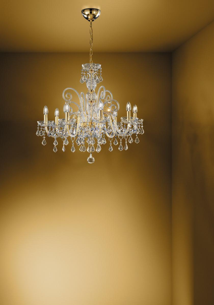 Glass chandelier with crystals | Dandolo by Sylcom