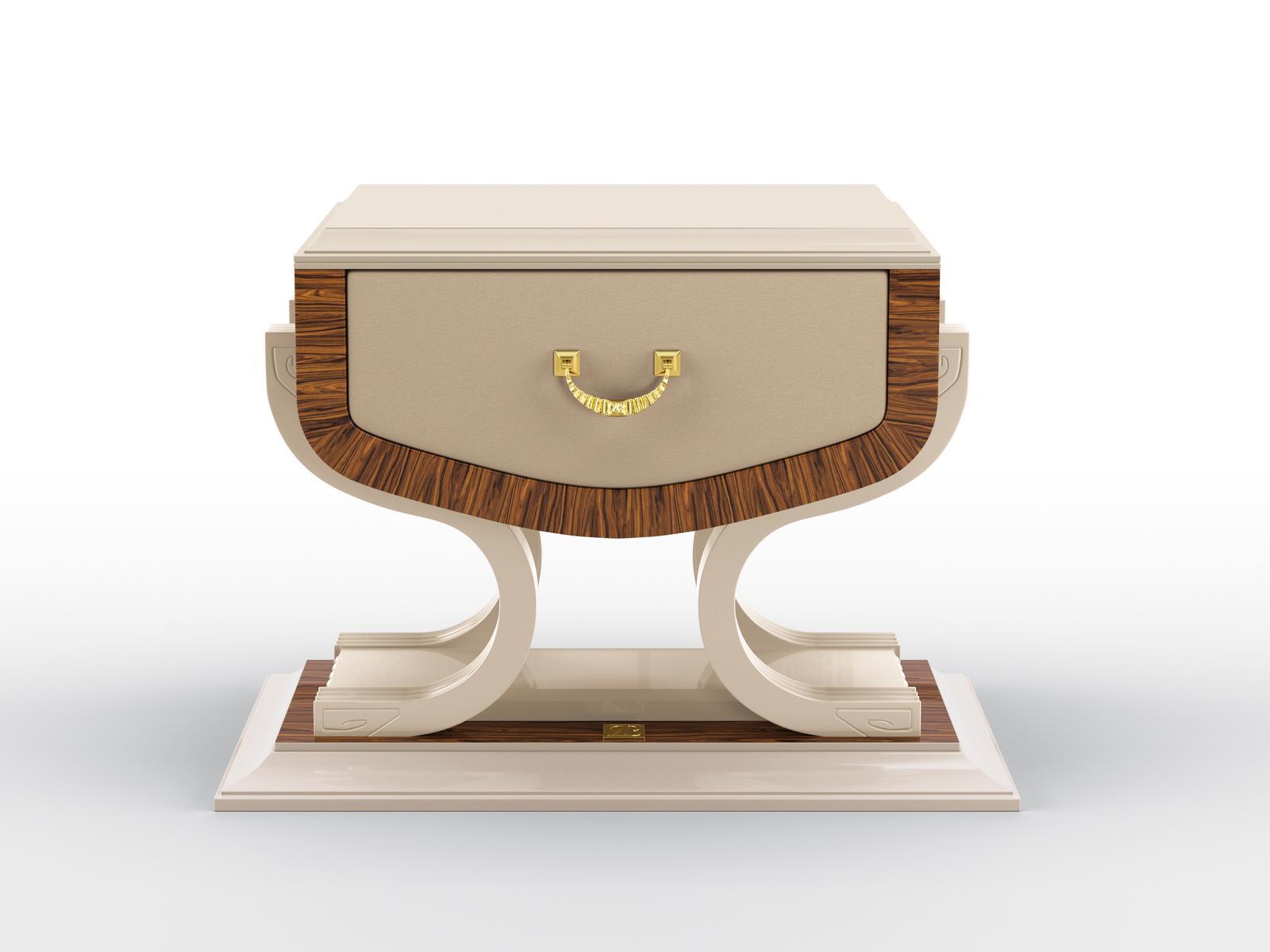 Bedside table in solid wood and rosewood with drawer | Hermes by Bruno Zampa