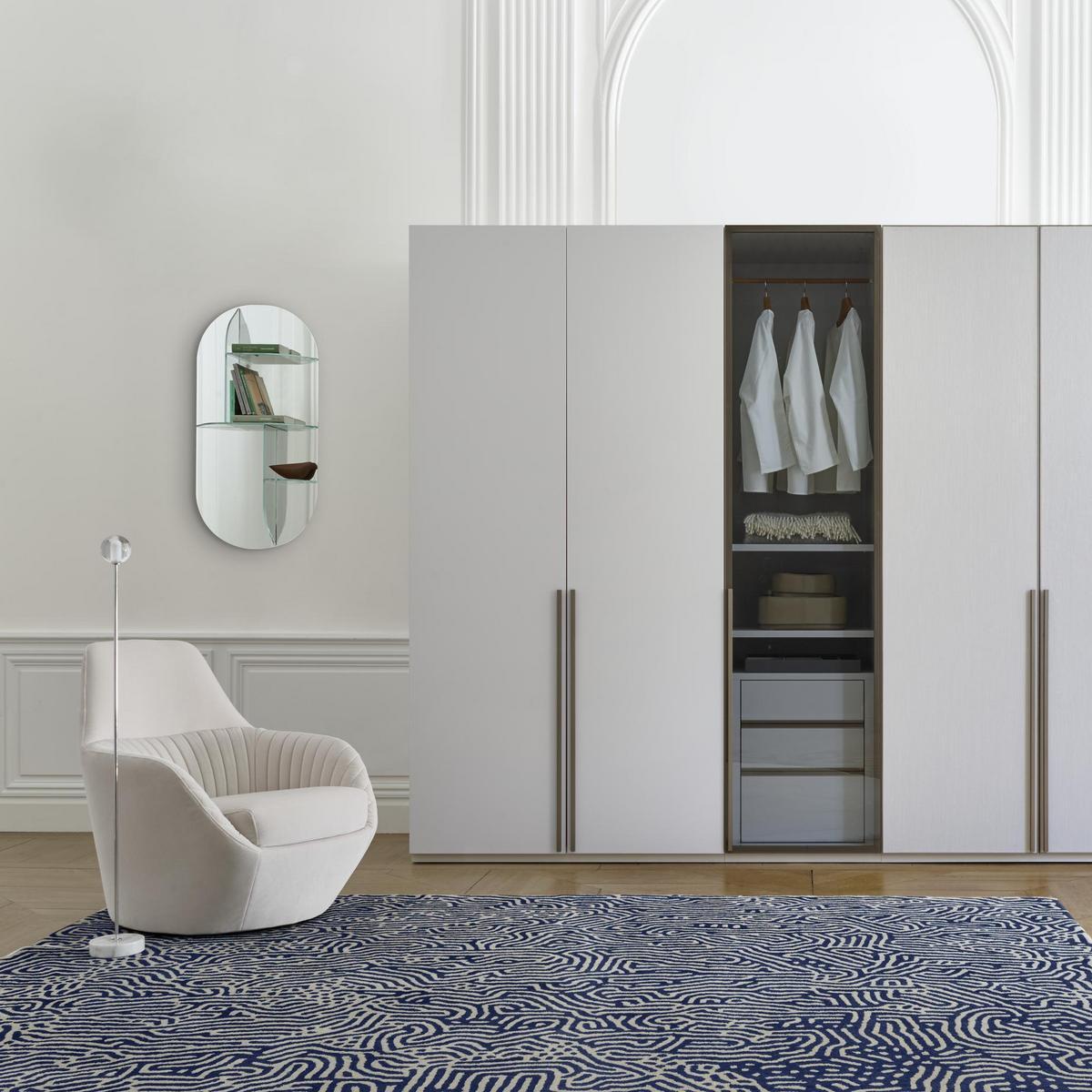 LED floor lamp with marble base and glass shade | Calot by Ligne Roset