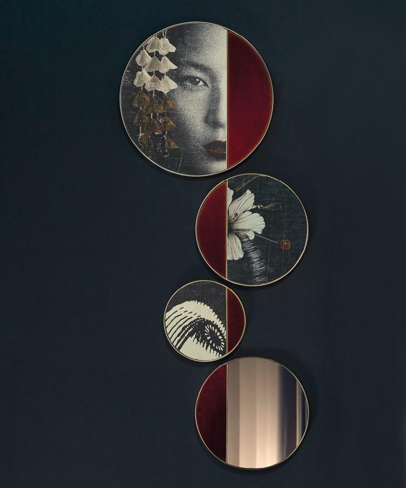 Round wall-mounted mirror | Half Moon by Borzalino