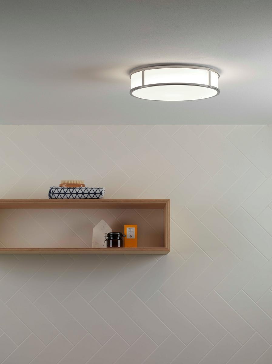 Glass and steel ceiling light with dimmer | Mashiko Round by Astro lighting