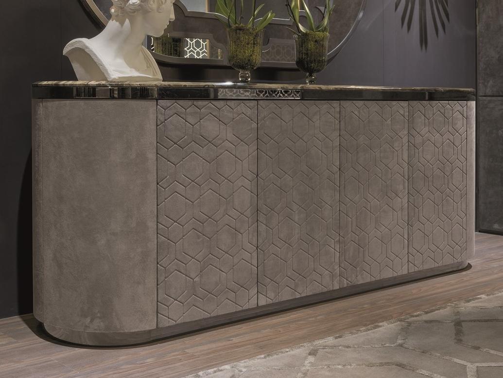 Leather sideboard with doors | Gordon by Longhi