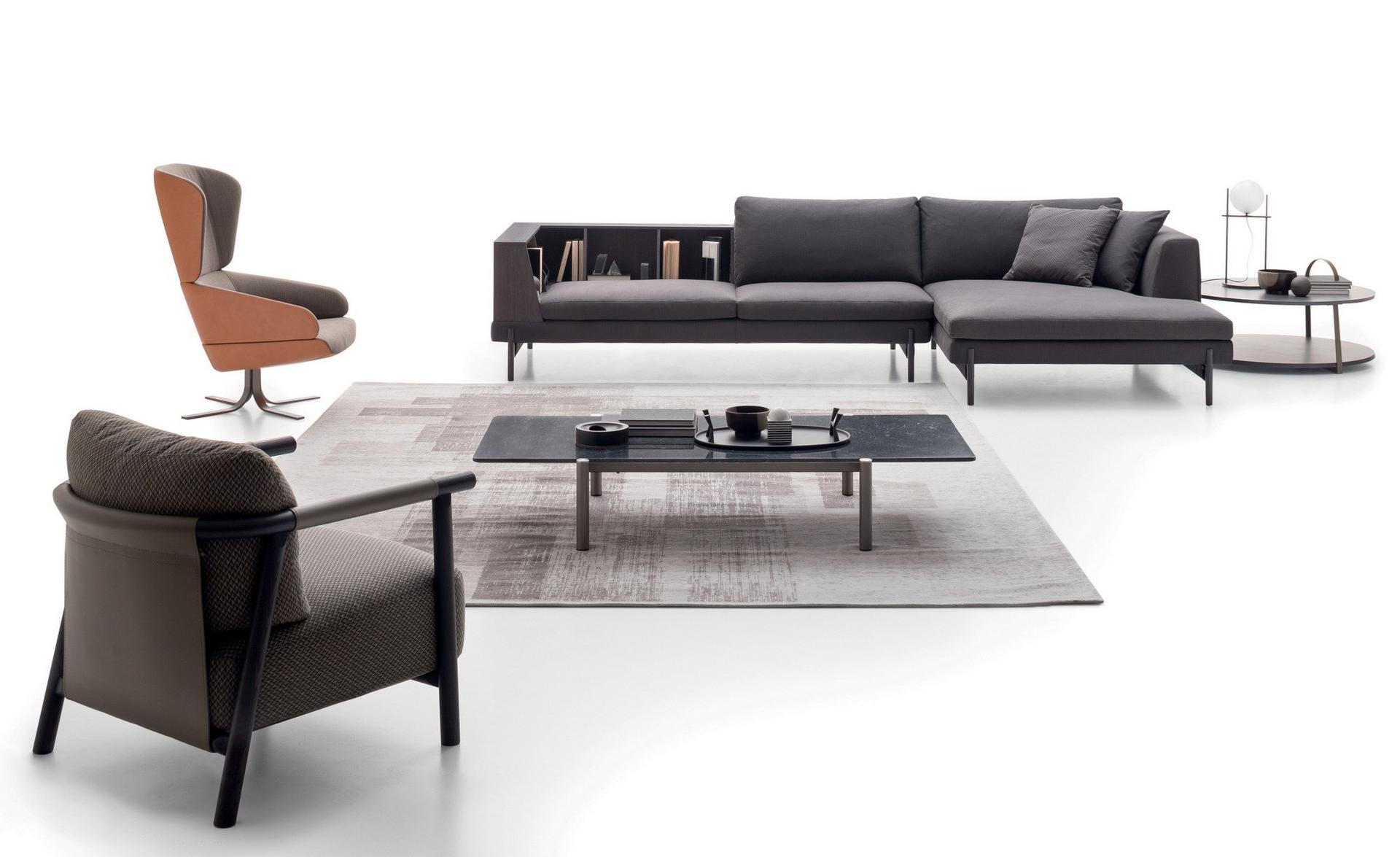 Wing fabric armchair with 4-spoke base | Cut by Ditre Italia