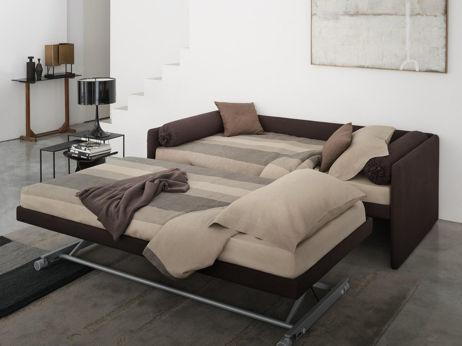 Upholstered sofa bed with removable cover | Duetto by Flou