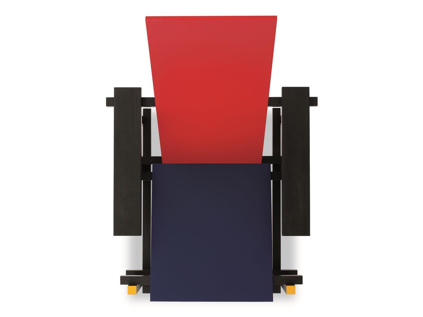 High-back wooden armchair | 635 Red And Blue by Cassina