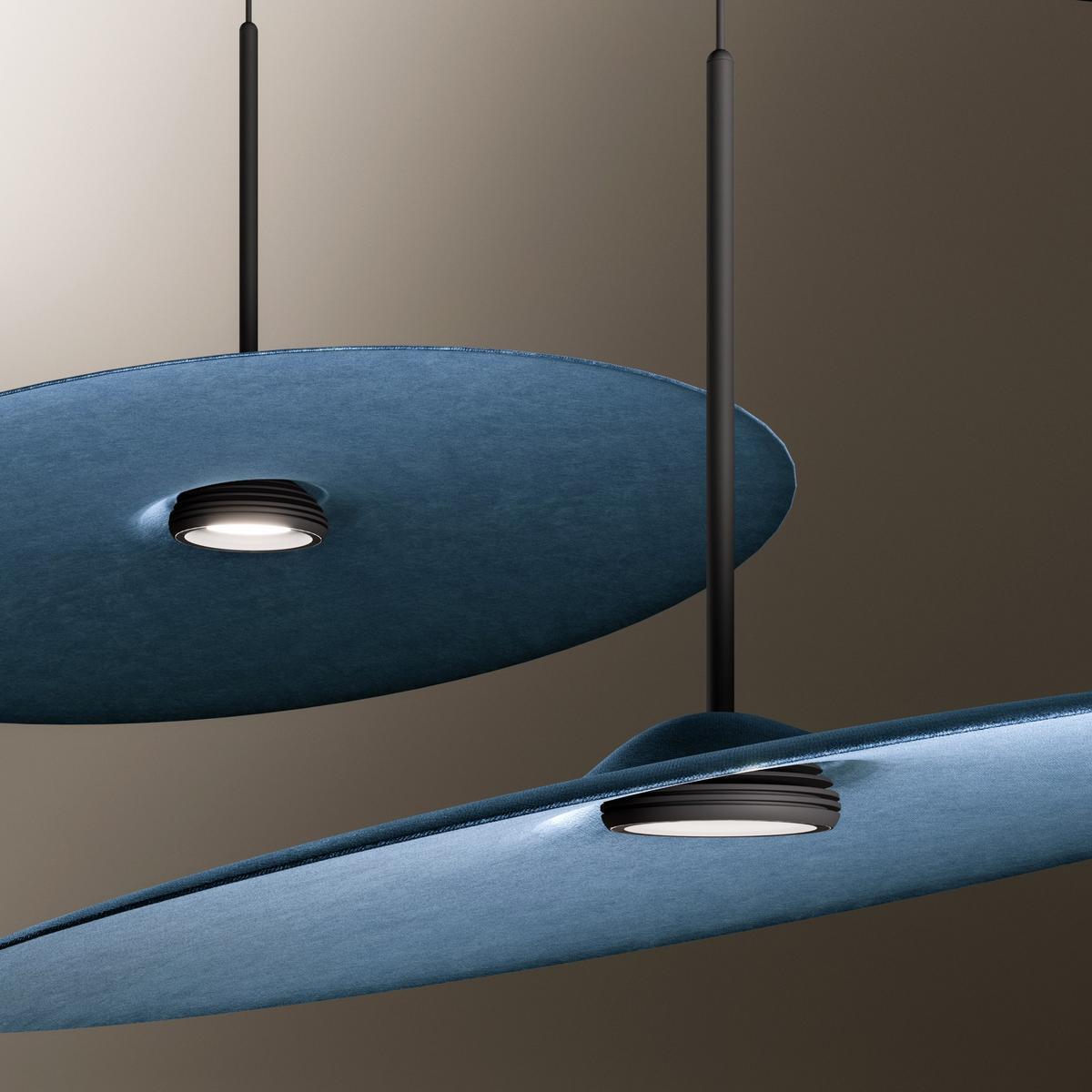 LED acoustic recycled PET pendant lamp | Acustica by Fabbian