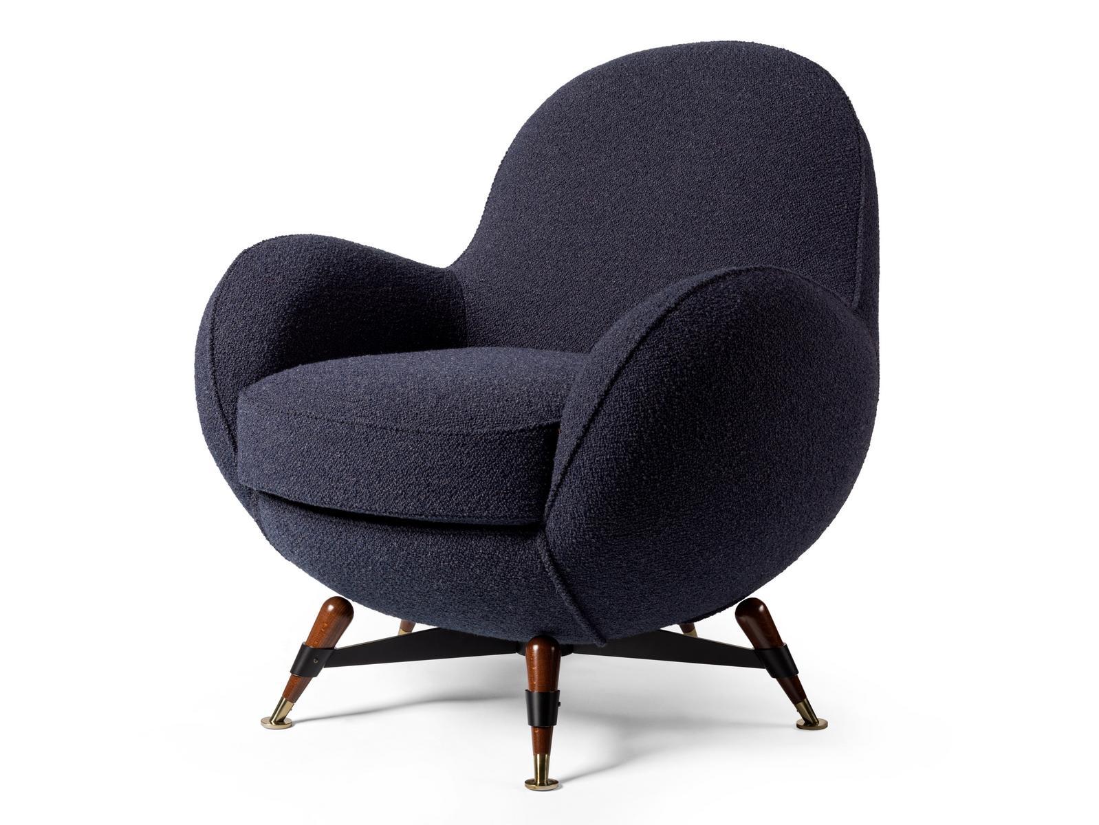 Upholstered fabric armchair with armrests | Mercury by Visionnair