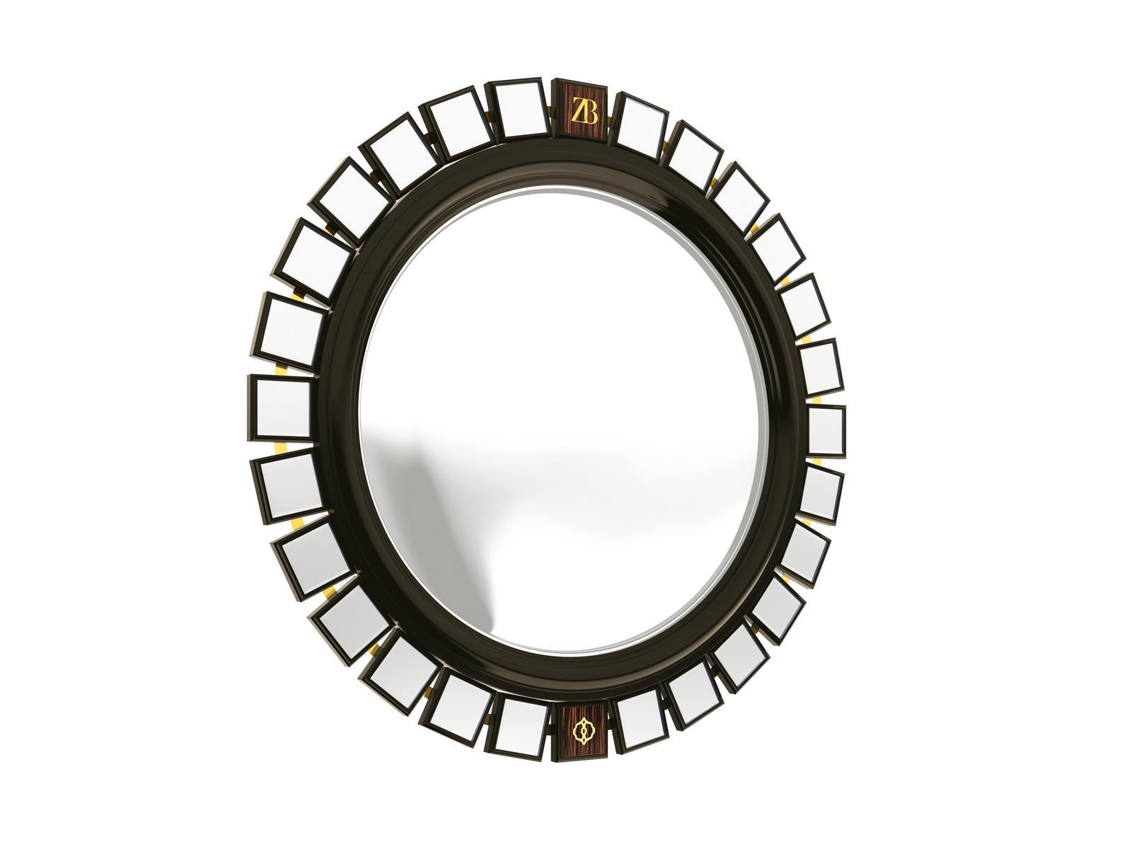 Round framed wall-mounted mirror | Constance by Bruno Zampa
