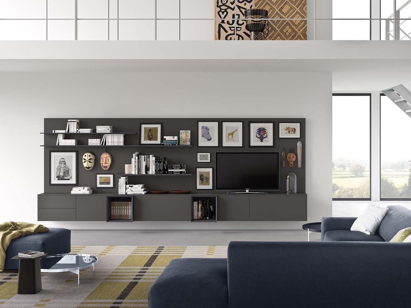 Sectional modular storage wall | Spazio S313 by Pianca