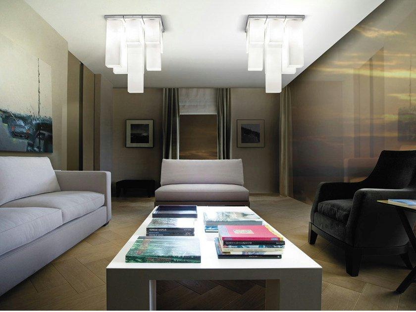 Blown glass ceiling lamp | Tubes Pl 9 by Vistosi