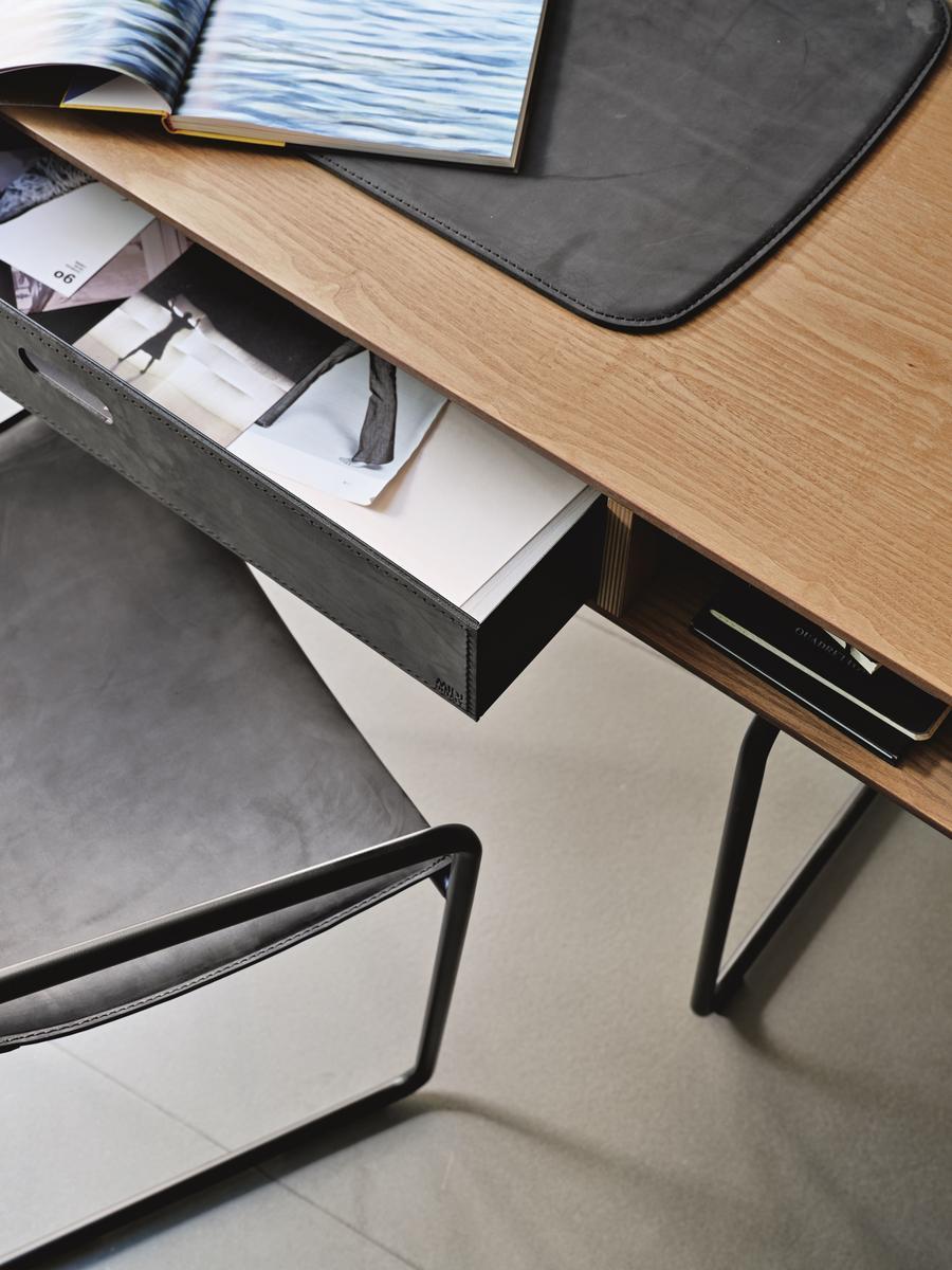 Rectangular wooden writing desk with drawers | Apelle by Midj