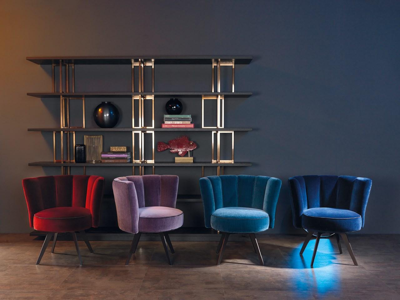 Upholstered velvet easy chair | Diva by Borzalino