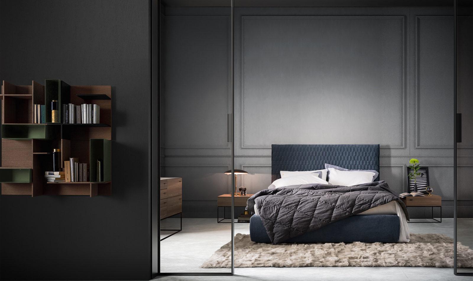 Fabric bed with tufted headboard | Allen by ALF Dafre