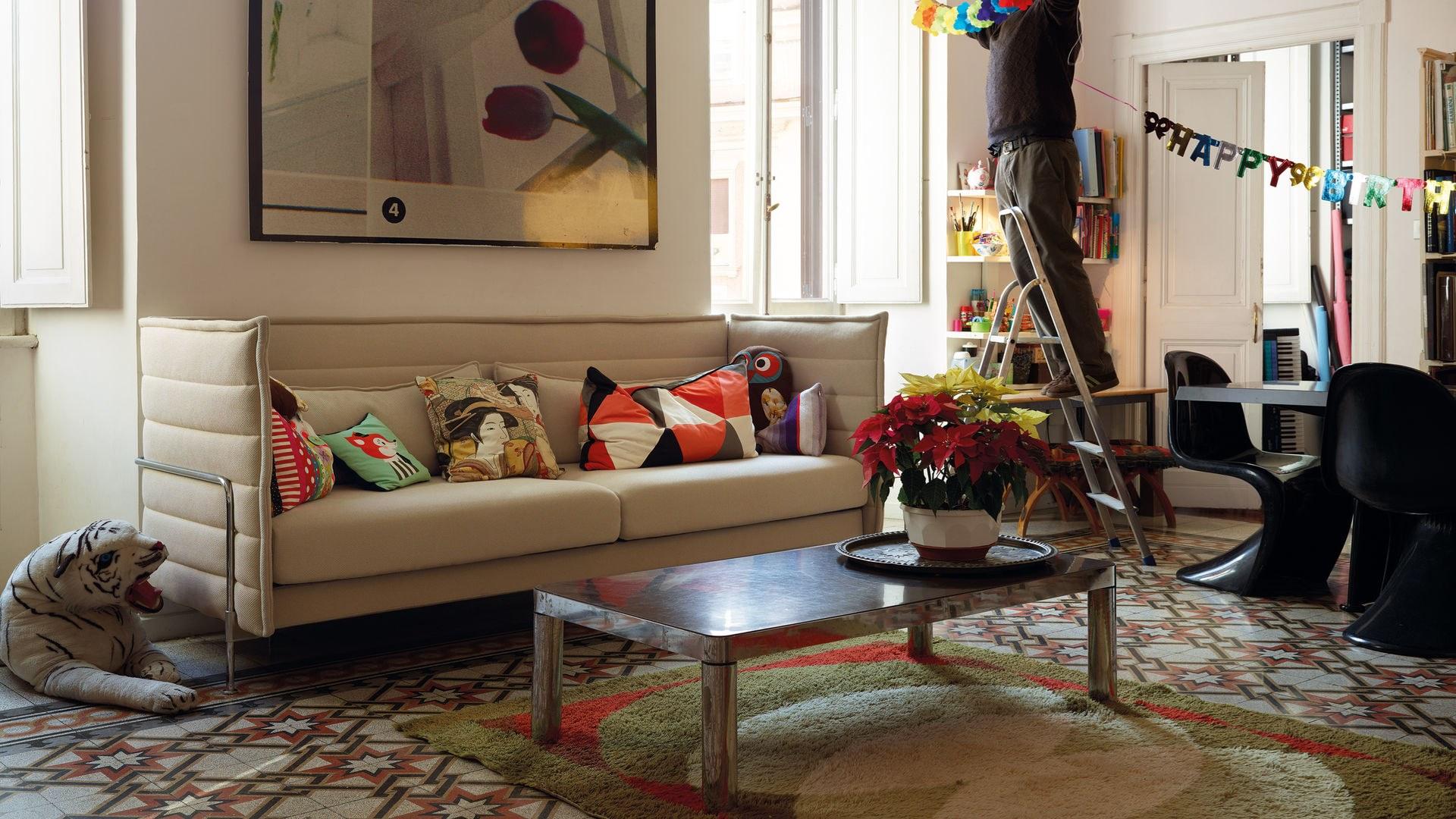 3 seater fabric sofa | Alcove by Vitra