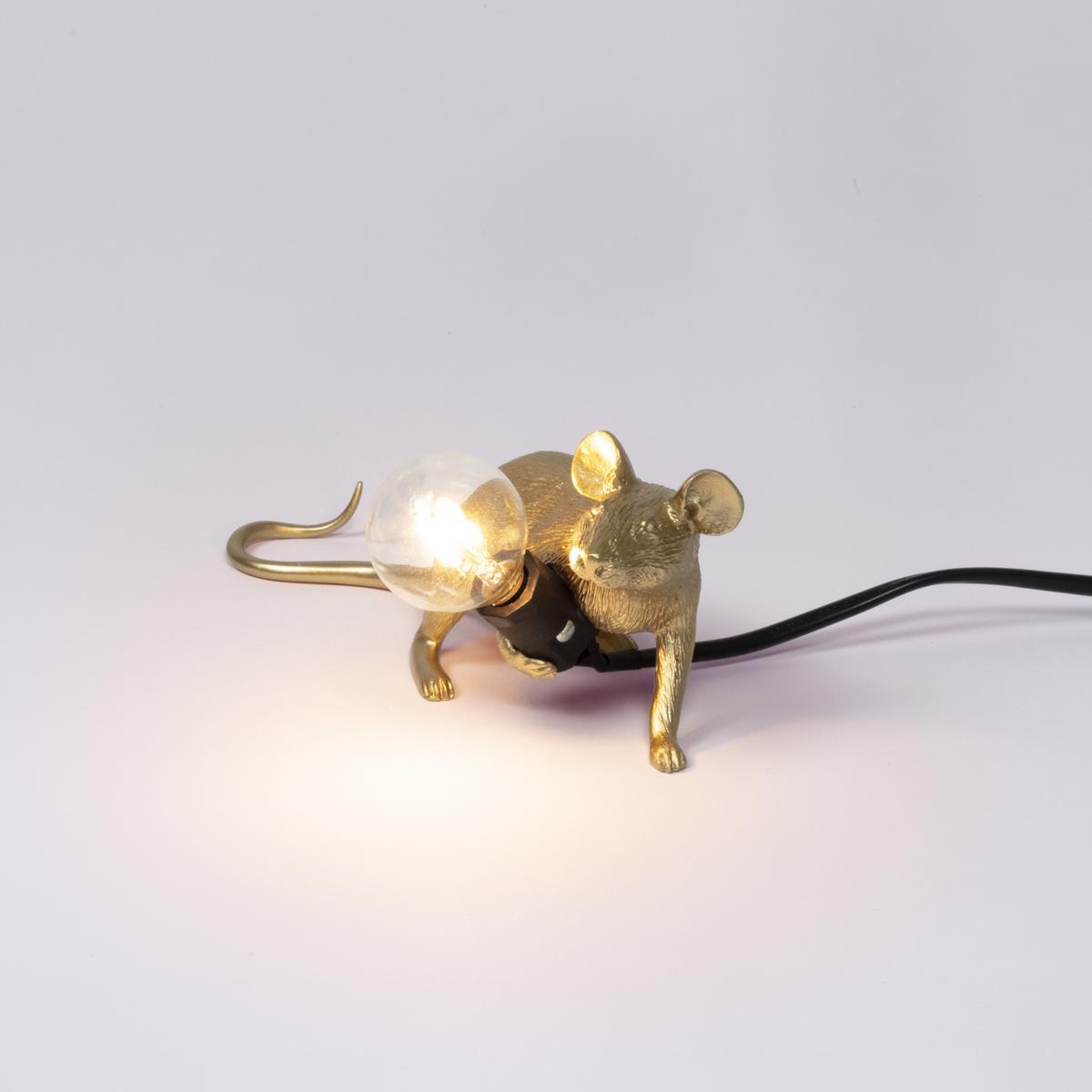 LED resin table lamp | Mouse Lamp Gold - Lop by Seletti