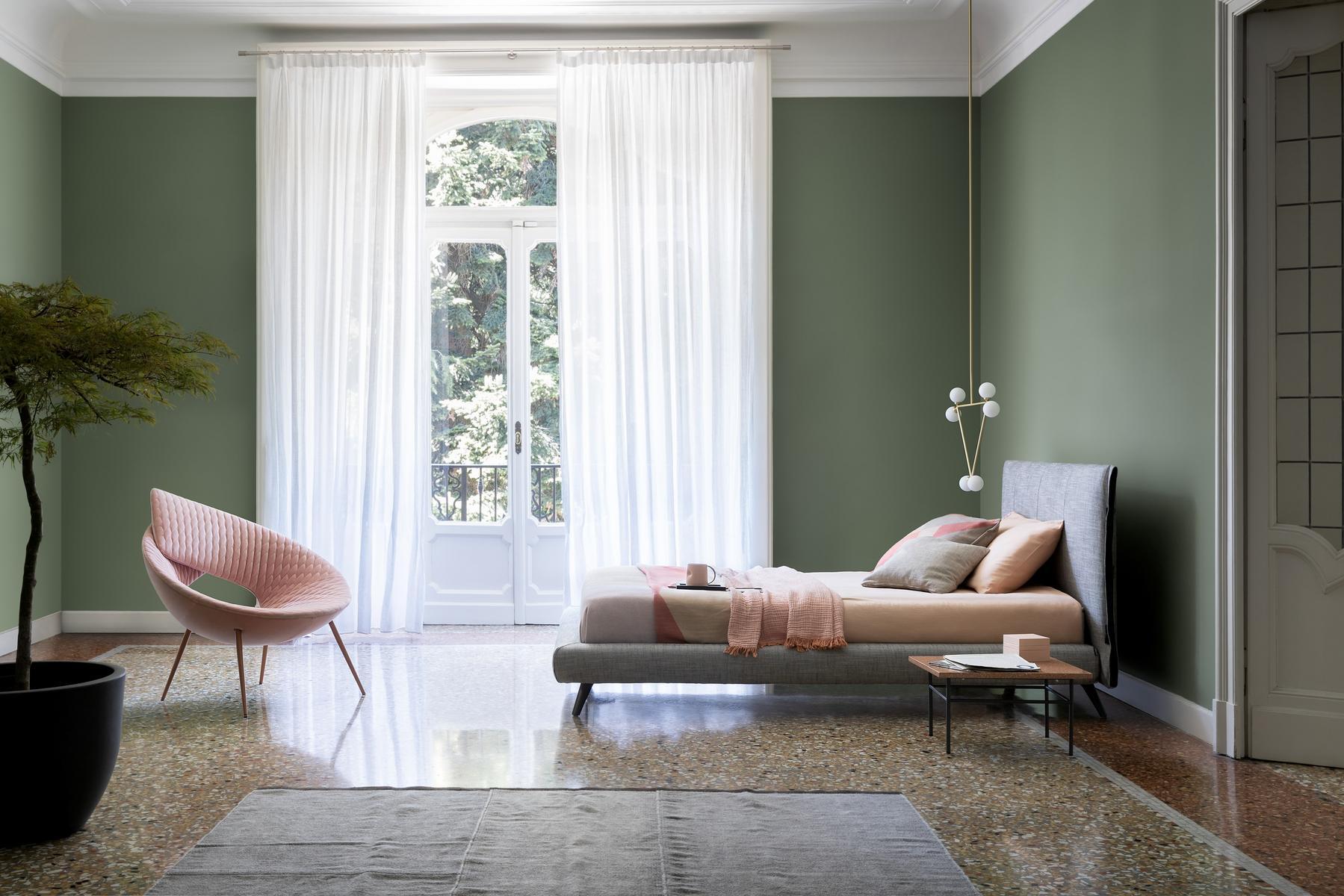 Single bed with upholstered headboard | Cuff by Bonaldo