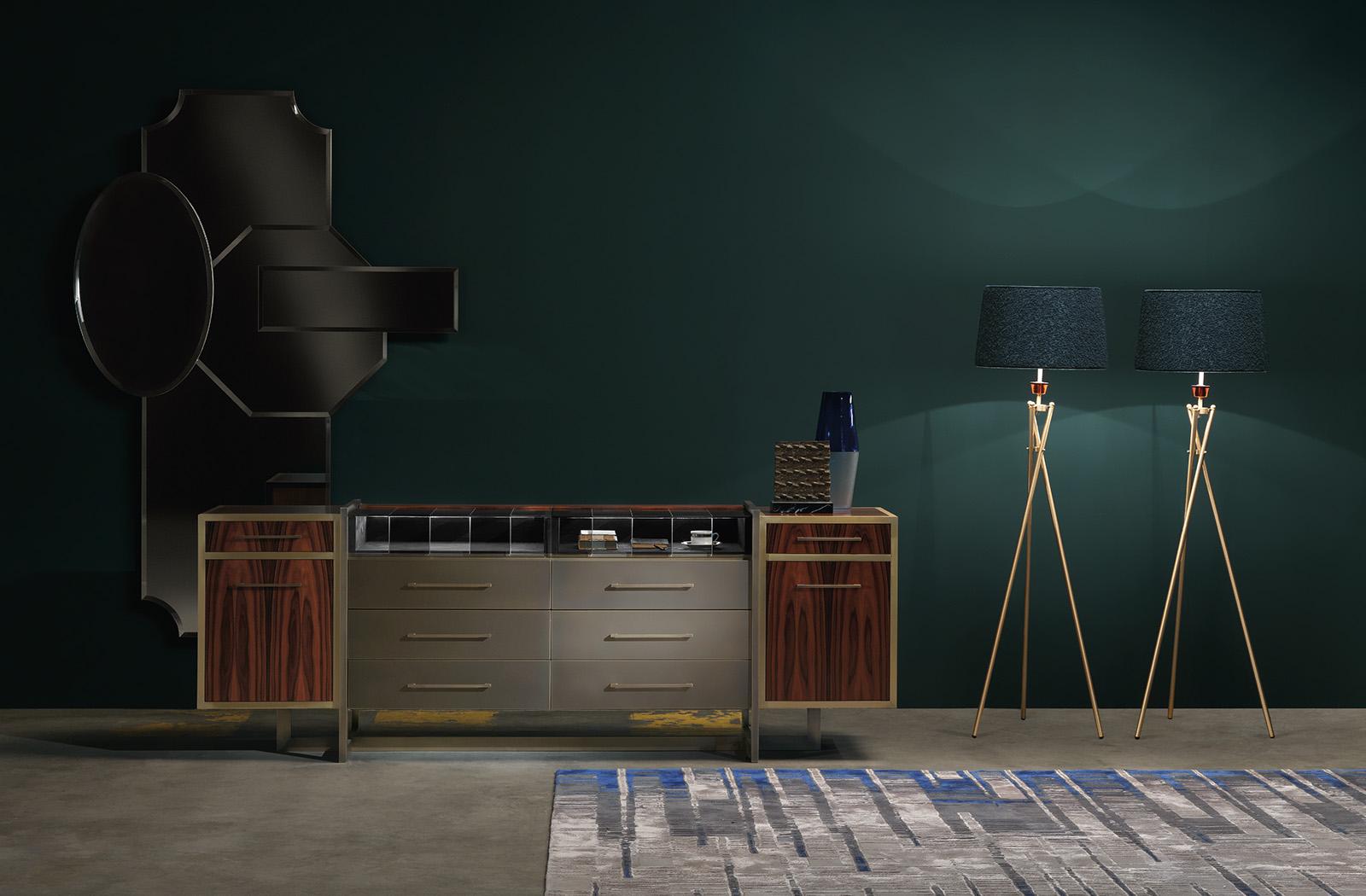 Brass floor lamp | Holmes by Gianfranco Ferre Home