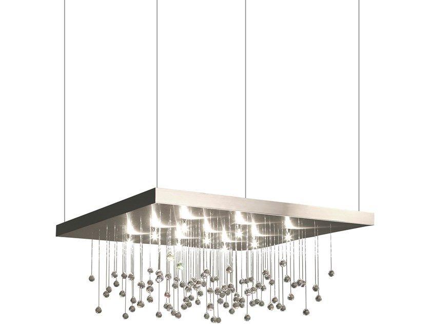 Direct light metal pendant lamp with crystals | Sprankling H9 by Ilfari