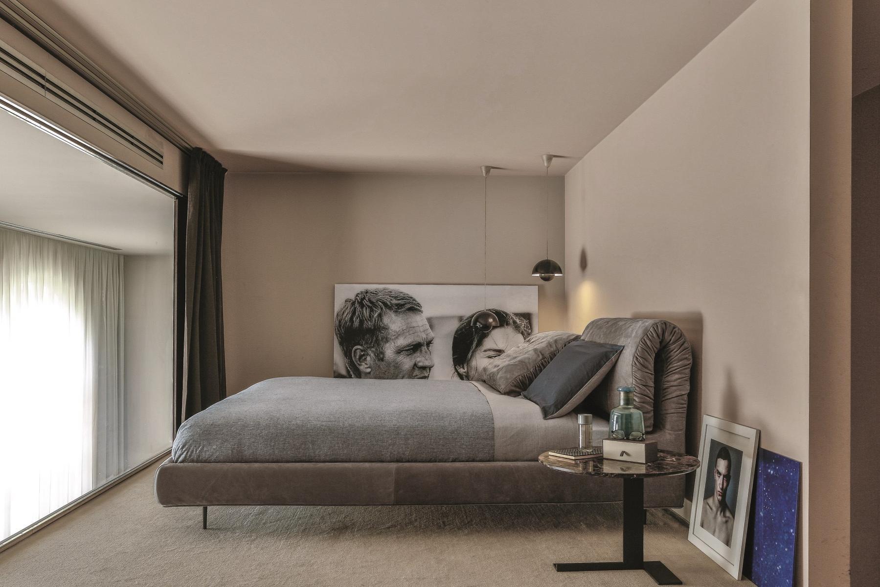 Fabric double bed with upholstered headboard | Crazy Dream by Arketipo