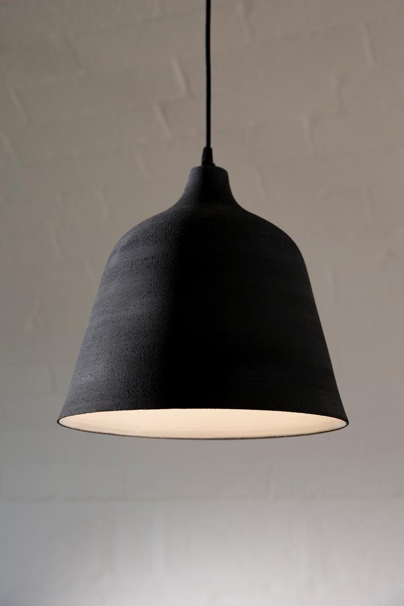 Direct light porcelain stoneware pendant lamp | T-black by Karman
