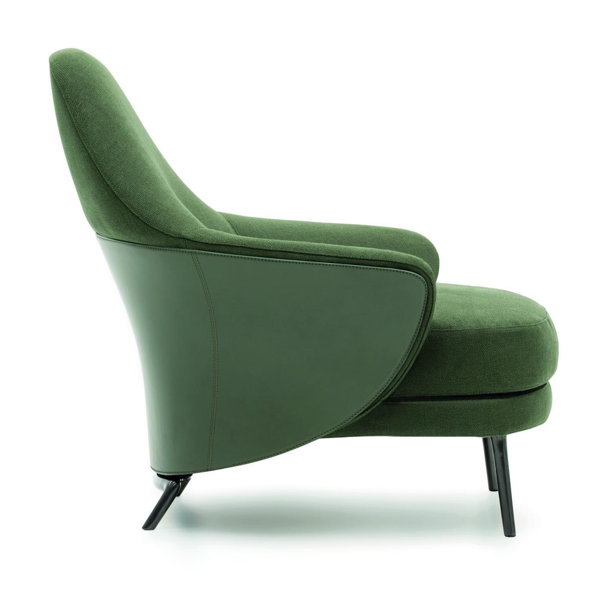 Fabric armchair with footstool | Angie by Minotti