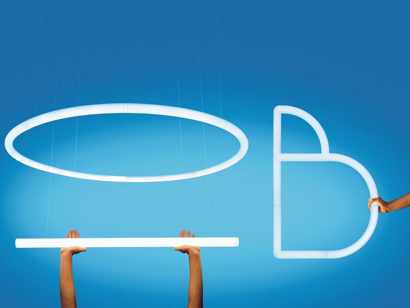 LED methacrylate pendant lamp | Alphabet Of Light Circular by Artemide