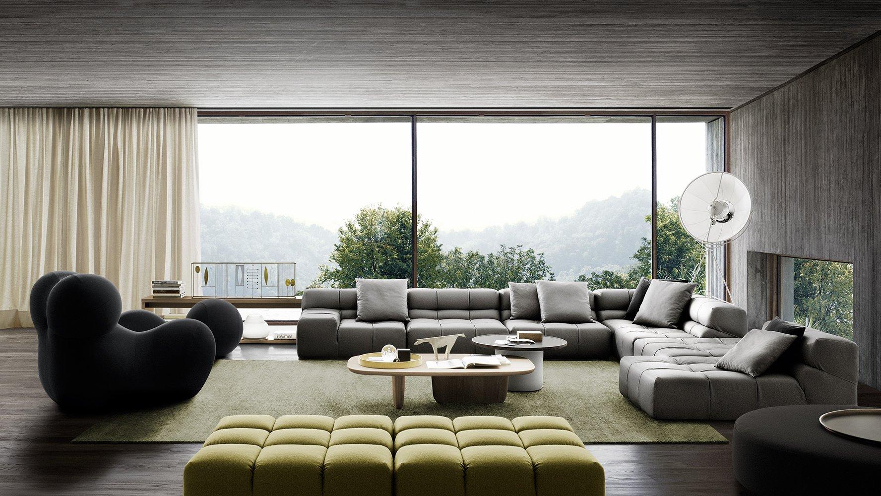 Sectional leather sofa | Tufty Time Leather by B&B Italia