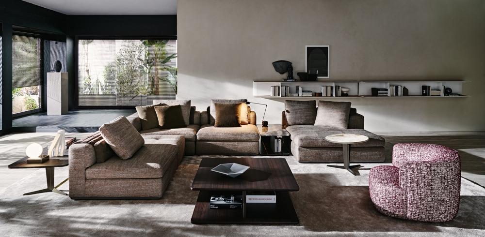 Sectional fabric sofa | Albert by Molteni