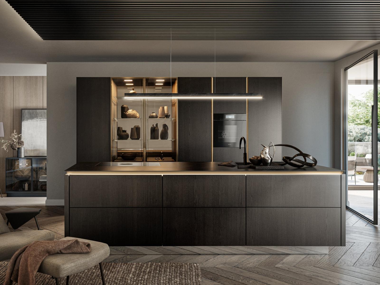 Kitchen with island without handles Siematic Slx