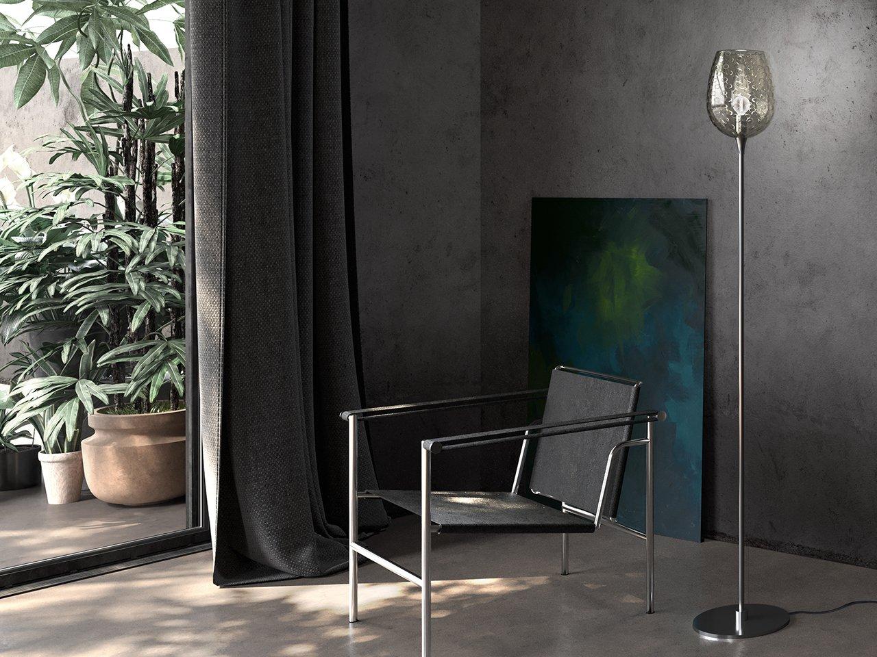 Indirect light blown glass floor lamp | Nuce 4011/p by Italamp