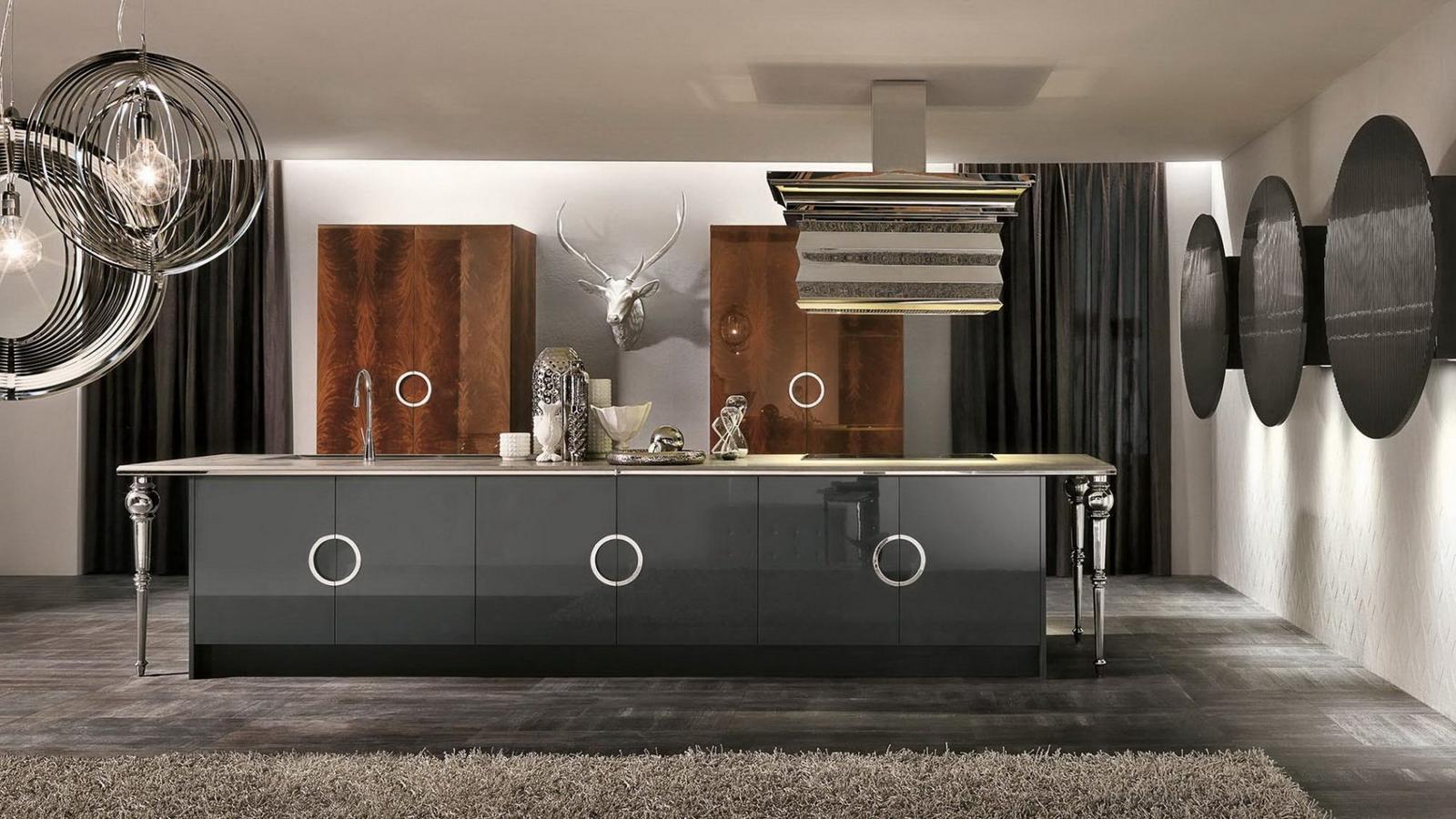 Lacquered kitchen with integrated handles Aster Cucine Luxury Glam