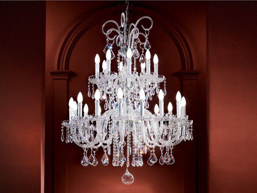 Incandescent blown glass chandelier with crystals | Glass Ve 874 by Masiero