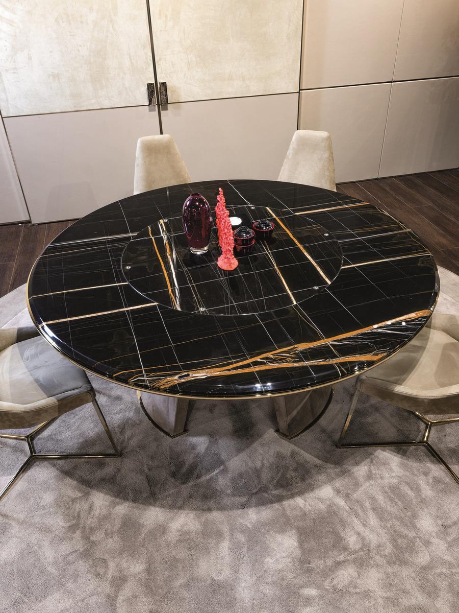 Round leather table | Damien by Longhi