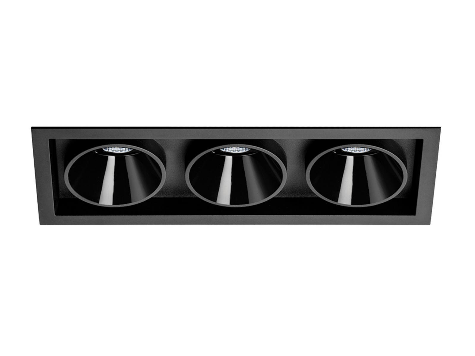 LED recessed multiple aluminium spotlight | Black Foster Recessed 3 by Arkoslight
