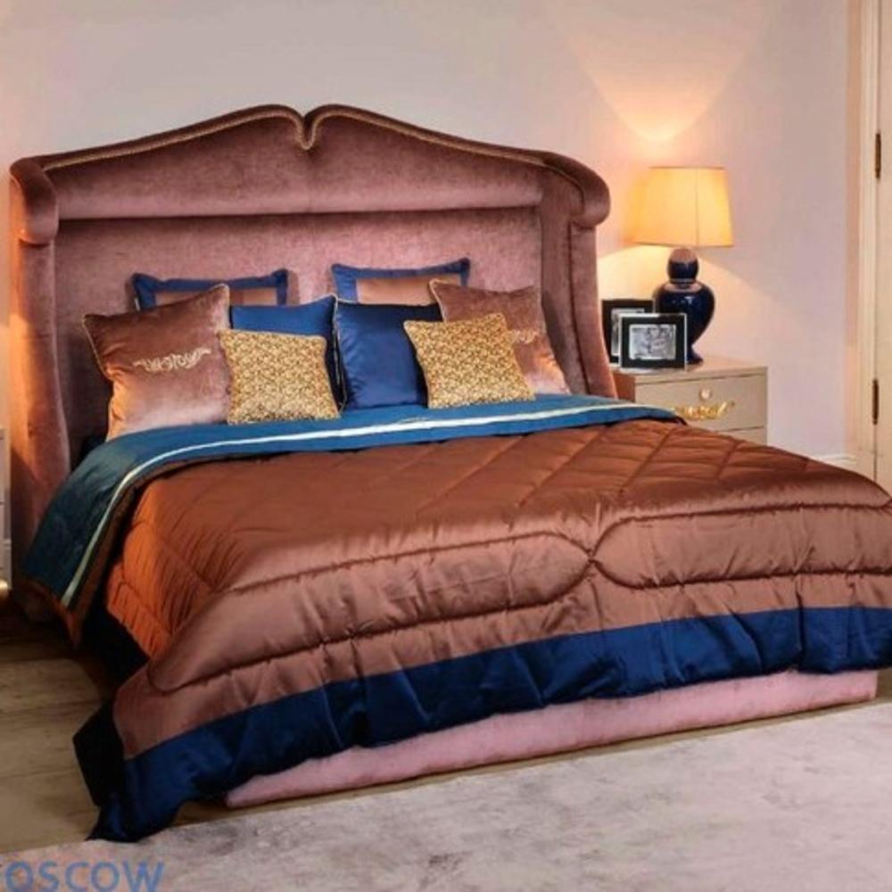 VERONA Velvet bed with upholstered headboard