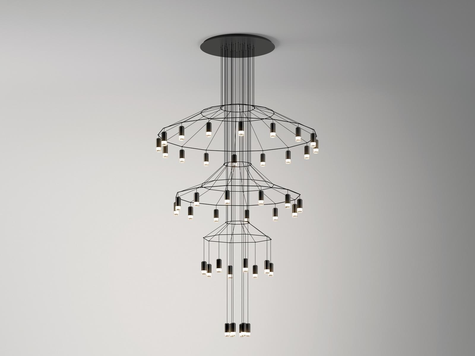 LED pendant lamp with dimmer | Wireflow Chandelier by Vibia