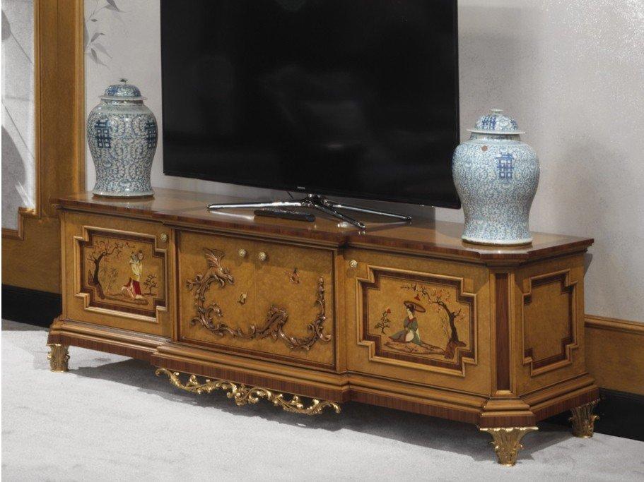 Low wooden TV cabinet | 1300 by Ezio Bellotti