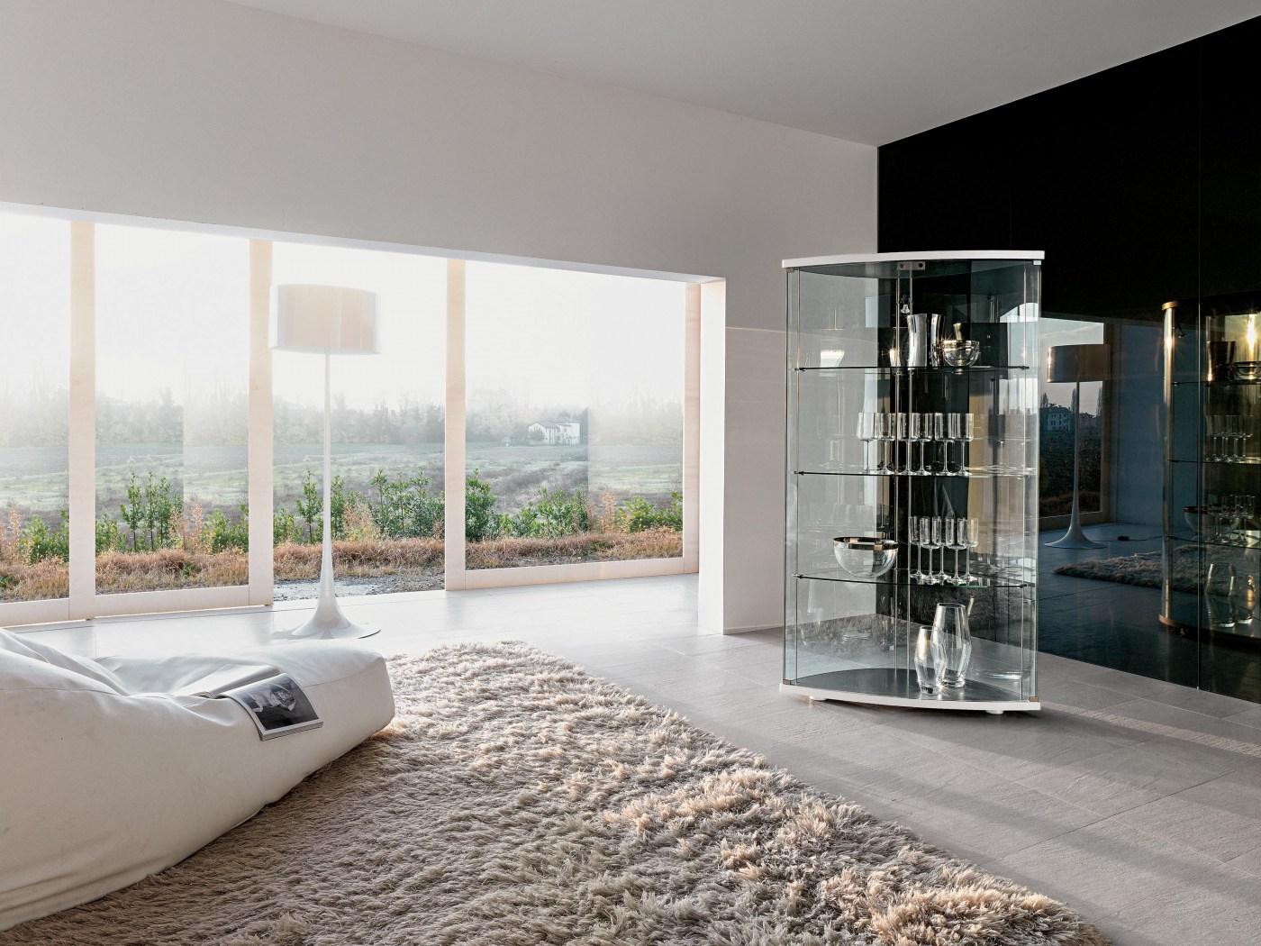 Wood and glass display cabinet with integrated lighting | Gracia by Tonin Casa