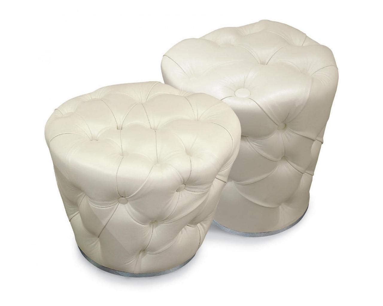 Leather pouf in a luxury style | Miky by Rugiano